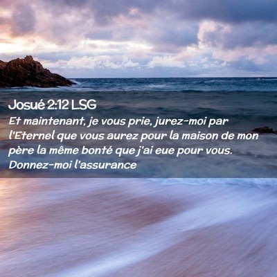 Picture 02 - Josué 2:12 LSG - Et maintenant, je vous prie, jurez-moi par - Bible Verse Picture