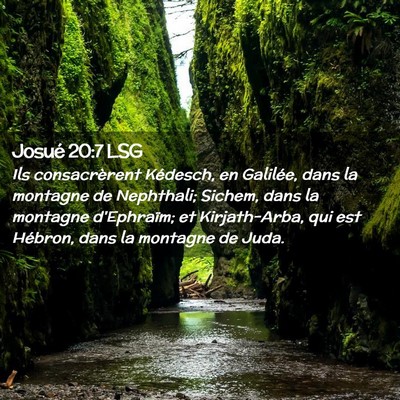 Picture 02 - Josué 20:7 LSG - Ils consacrèrent Kédesch, en Galilée, dans la - Bible Verse Picture