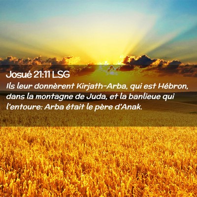 Picture 02 - Josué 21:11 LSG - Ils leur donnèrent Kirjath-Arba, qui est - Bible Verse Picture