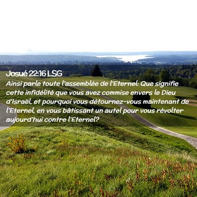 Picture 02 - Josué 22:16 LSG - Ainsi parle toute l'assemblée de l'Eternel: Que - Bible Verse Picture