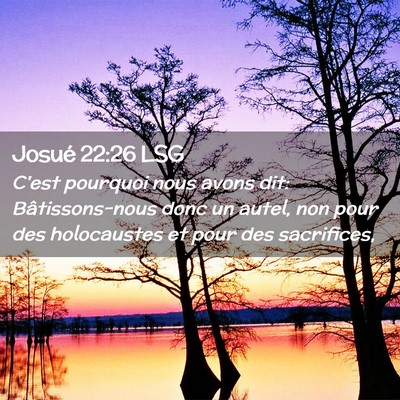 Picture 02 - Josué 22:26 LSG - C'est pourquoi nous avons dit: Bâtissons-nous - Bible Verse Picture