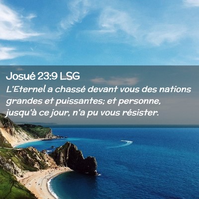 Picture 02 - Josué 23:9 LSG - L'Eternel a chassé devant vous des nations - Bible Verse Picture