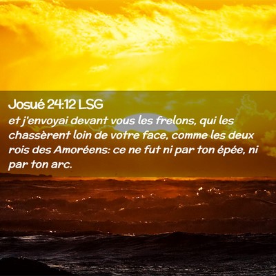 Picture 02 - Josué 24:12 LSG - et j'envoyai devant vous les frelons, qui les - Bible Verse Picture