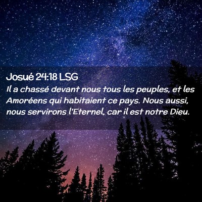 Picture 02 - Josué 24:18 LSG - Il a chassé devant nous tous les peuples, et les - Bible Verse Picture