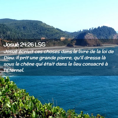 Picture 02 - Josué 24:26 LSG - Josué écrivit ces choses dans le livre de la - Bible Verse Picture