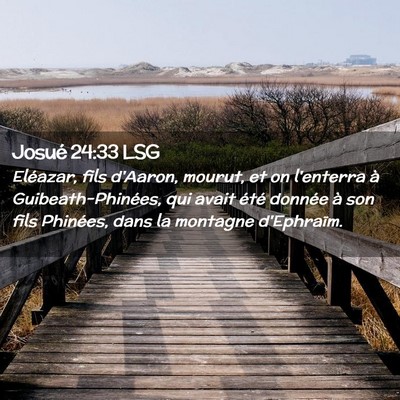 Picture 02 - Josué 24:33 LSG - Eléazar, fils d'Aaron, mourut, et on l'enterra - Bible Verse Picture