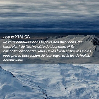 Picture 02 - Josué 24:8 LSG - Je vous conduisis dans le pays des Amoréens, qui - Bible Verse Picture