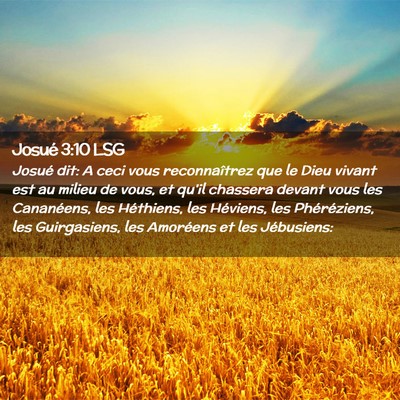 Picture 02 - Josué 3:10 LSG - Josué dit: A ceci vous reconnaîtrez que le Dieu - Bible Verse Picture