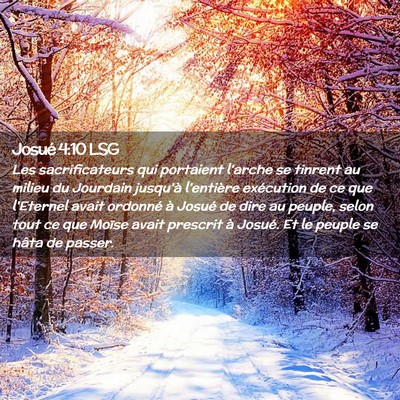 Picture 02 - Josué 4:10 LSG - Les sacrificateurs qui portaient l'arche se - Bible Verse Picture