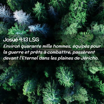 Picture 02 - Josué 4:13 LSG - Environ quarante mille hommes, équipés pour la - Bible Verse Picture