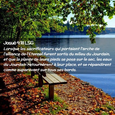 Picture 02 - Josué 4:18 LSG - Lorsque les sacrificateurs qui portaient l'arche - Bible Verse Picture