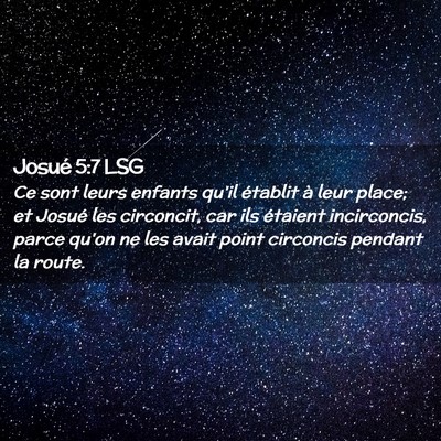 Picture 02 - Josué 5:7 LSG - Ce sont leurs enfants qu'il établit à leur - Bible Verse Picture