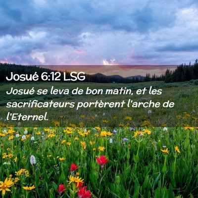 Picture 02 - Josué 6:12 LSG - Josué se leva de bon matin, et les - Bible Verse Picture