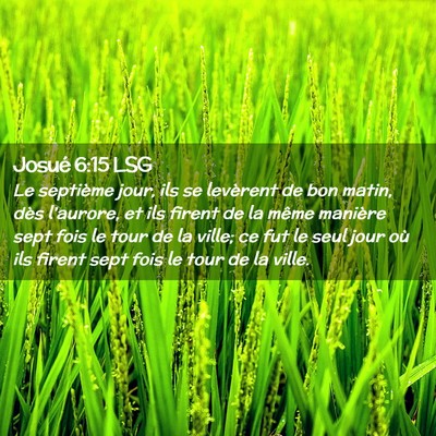 Picture 02 - Josué 6:15 LSG - Le septième jour, ils se levèrent de bon matin, - Bible Verse Picture