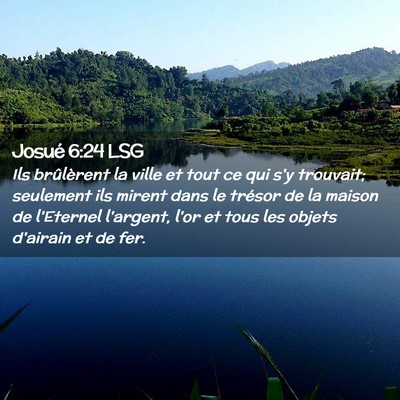 Picture 02 - Josué 6:24 LSG - Ils brûlèrent la ville et tout ce qui s'y - Bible Verse Picture