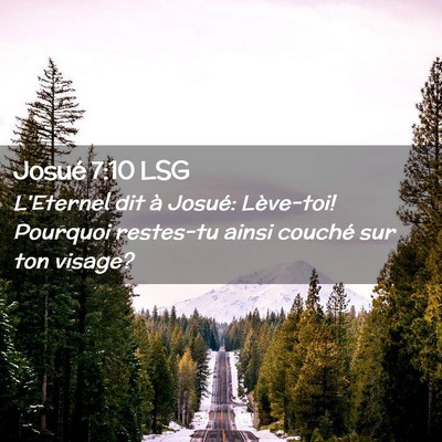 Picture 02 - Josué 7:10 LSG - L'Eternel dit à Josué: Lève-toi! Pourquoi - Bible Verse Picture