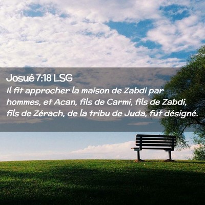 Picture 02 - Josué 7:18 LSG - Il fit approcher la maison de Zabdi par hommes, - Bible Verse Picture