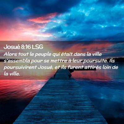 Picture 02 - Josué 8:16 LSG - Alors tout le peuple qui était dans la ville - Bible Verse Picture