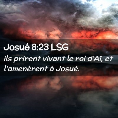 Picture 02 - Josué 8:23 LSG - ils prirent vivant le roi d'Aï, et l'amenèrent - Bible Verse Picture