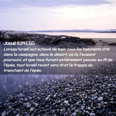 Picture 02 - Josué 8:24 LSG - Lorsqu'Israël eut achevé de tuer tous les - Bible Verse Picture
