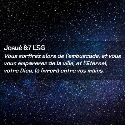Picture 02 - Josué 8:7 LSG - Vous sortirez alors de l'embuscade, et vous vous - Bible Verse Picture