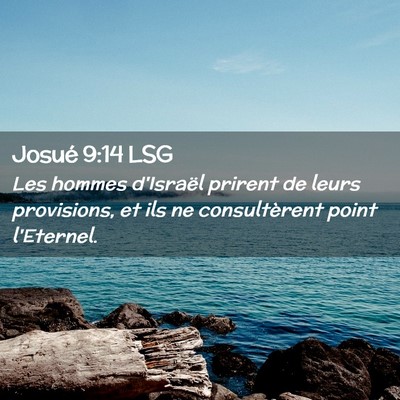 Picture 02 - Josué 9:14 LSG - Les hommes d'Israël prirent de leurs provisions, - Bible Verse Picture