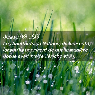 Picture 02 - Josué 9:3 LSG - Les habitants de Gabaon, de leur côté, - Bible Verse Picture