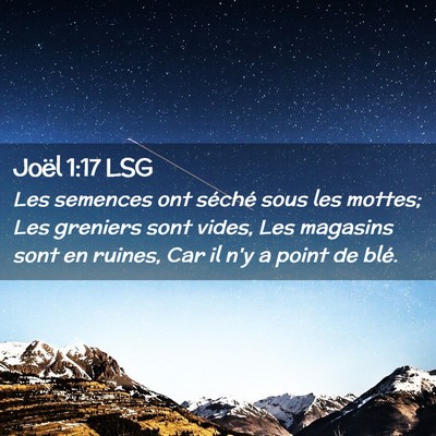 Picture 02 - Joël 1:17 LSG - Les semences ont séché sous les mottes; Les - Bible Verse Picture