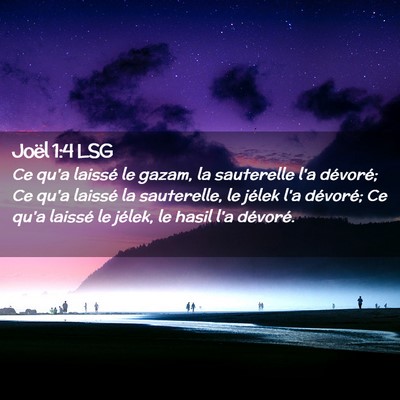 Picture 02 - Joël 1:4 LSG - Ce qu'a laissé le gazam, la sauterelle l'a - Bible Verse Picture