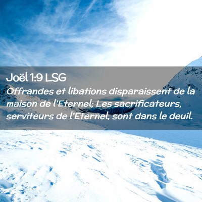 Picture 02 - Joël 1:9 LSG - Offrandes et libations disparaissent de la maison - Bible Verse Picture