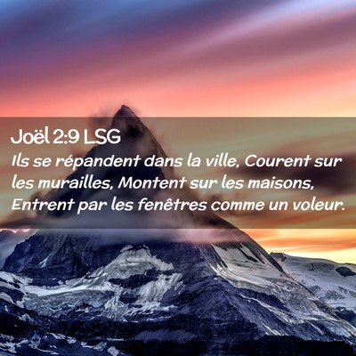 Picture 02 - Joël 2:9 LSG - Ils se répandent dans la ville, Courent sur les - Bible Verse Picture