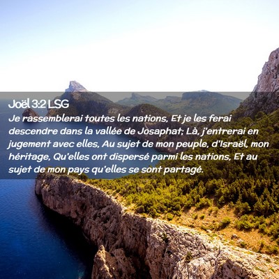Picture 02 - Joël 3:2 LSG - Je rassemblerai toutes les nations, Et je les - Bible Verse Picture