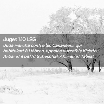 Picture 02 - Juges 1:10 LSG - Juda marcha contre les Cananéens qui habitaient - Bible Verse Picture