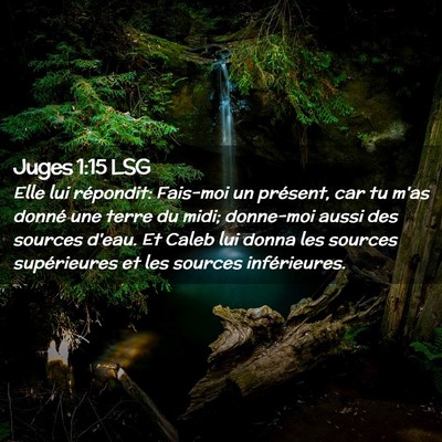 Picture 02 - Juges 1:15 LSG - Elle lui répondit: Fais-moi un présent, car tu - Bible Verse Picture