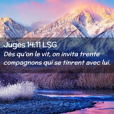 Picture 02 - Juges 14:11 LSG - Dès qu'on le vit, on invita trente compagnons - Bible Verse Picture
