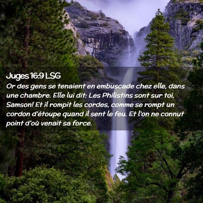 Picture 02 - Juges 16:9 LSG - Or des gens se tenaient en embuscade chez elle, - Bible Verse Picture