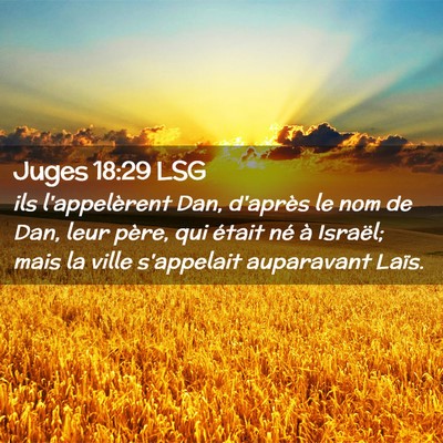 Picture 02 - Juges 18:29 LSG - ils l'appelèrent Dan, d'après le nom de Dan, - Bible Verse Picture