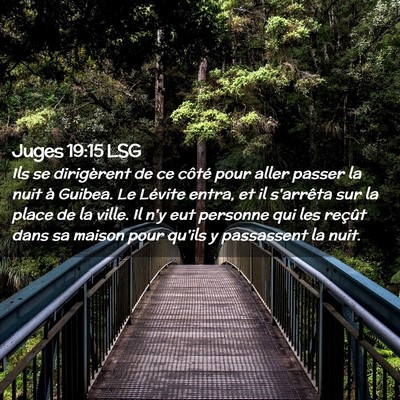 Picture 02 - Juges 19:15 LSG - Ils se dirigèrent de ce côté pour aller passer - Bible Verse Picture