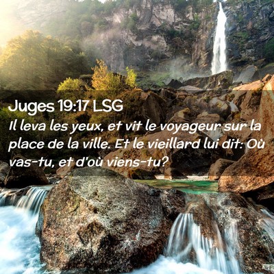 Picture 02 - Juges 19:17 LSG - Il leva les yeux, et vit le voyageur sur la place - Bible Verse Picture
