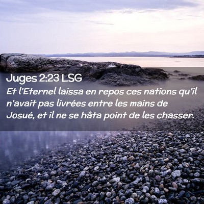 Picture 02 - Juges 2:23 LSG - Et l'Eternel laissa en repos ces nations qu'il - Bible Verse Picture
