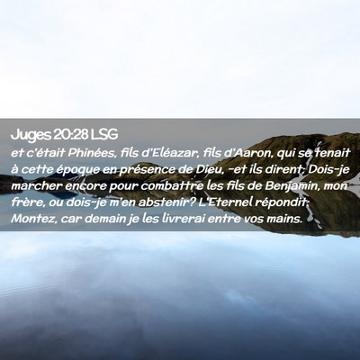 Picture 02 - Juges 20:28 LSG - et c'était Phinées, fils d'Eléazar, fils - Bible Verse Picture