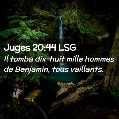Picture 02 - Juges 20:44 LSG - Il tomba dix-huit mille hommes de Benjamin, tous - Bible Verse Picture