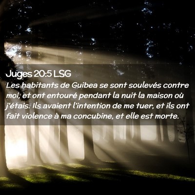 Picture 02 - Juges 20:5 LSG - Les habitants de Guibea se sont soulevés contre - Bible Verse Picture