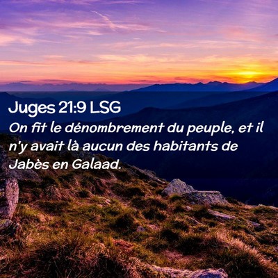 Picture 02 - Juges 21:9 LSG - On fit le dénombrement du peuple, et il n'y - Bible Verse Picture