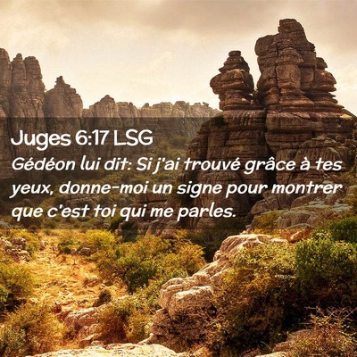 Picture 02 - Juges 6:17 LSG - Gédéon lui dit: Si j'ai trouvé grâce à tes - Bible Verse Picture