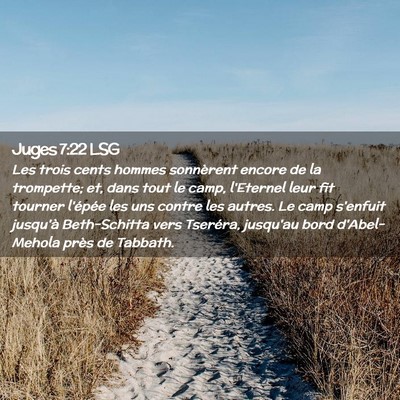 Picture 02 - Juges 7:22 LSG - Les trois cents hommes sonnèrent encore de la - Bible Verse Picture