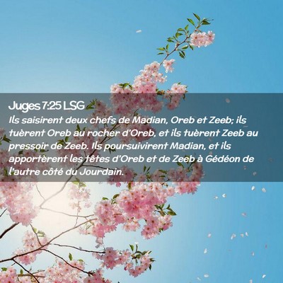 Picture 02 - Juges 7:25 LSG - Ils saisirent deux chefs de Madian, Oreb et Zeeb; - Bible Verse Picture