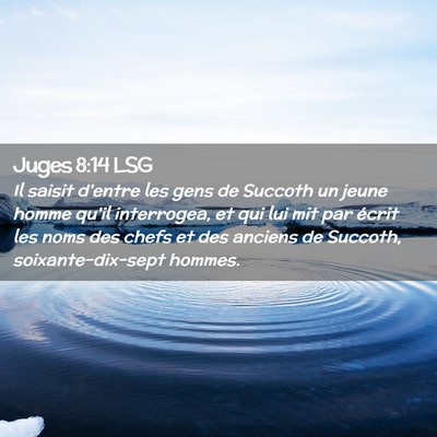 Picture 02 - Juges 8:14 LSG - Il saisit d'entre les gens de Succoth un jeune - Bible Verse Picture