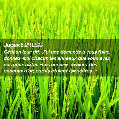 Picture 02 - Juges 8:24 LSG - Gédéon leur dit: J'ai une demande à vous - Bible Verse Picture