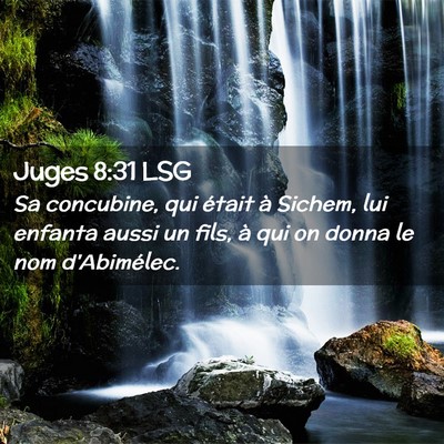 Picture 02 - Juges 8:31 LSG - Sa concubine, qui était à Sichem, lui enfanta - Bible Verse Picture